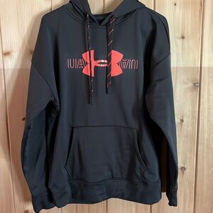 Under Armour Black Hoodie with Orange Logo